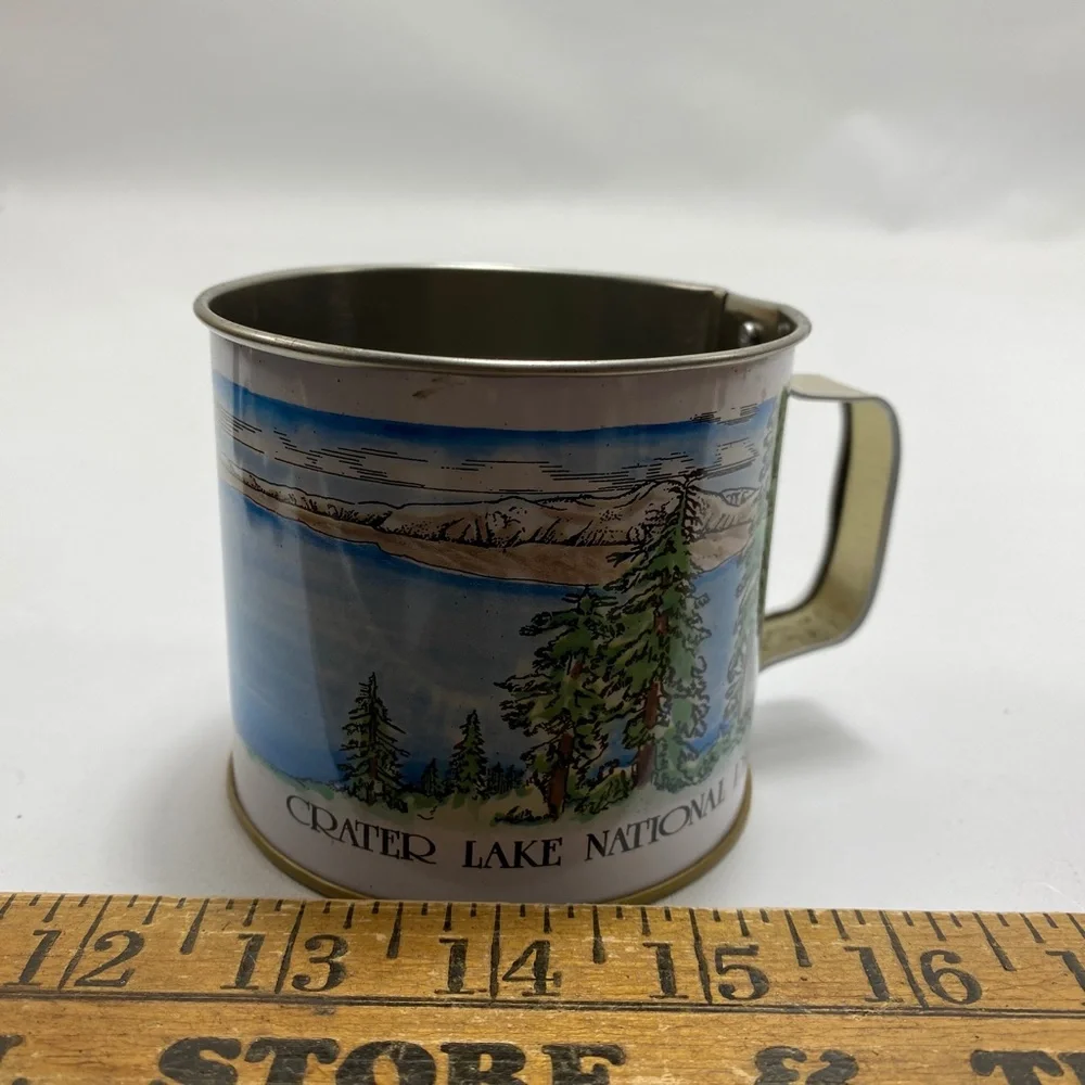 Vintage Crater Lake National Park Tin Cup Souvenir Collectible Wizard Island